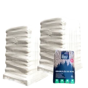 Houtpellets Les Granulés Français – 2 pallets – 126 zakken – 1890 kg | Bois Frabot