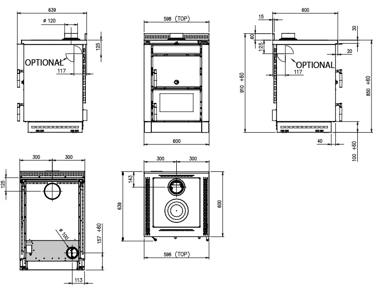 Inbouwhoutfornuis Vicenza – 6 kW – foto 6 | Bois Frabot