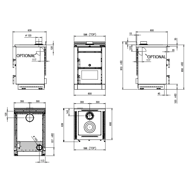 Inbouwhoutfornuis Vicenza – 6 kW – foto 3 | Bois Frabot