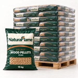 Pallet houtpellets NaturaFlame Select 6 mm – 66 zakken van 15 kg (990 kg)