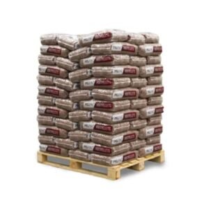 Pallet bruine houtpellets Pelfin – 84 zakken van 12,5 kg (1050 kg)