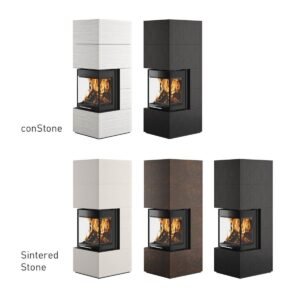 Haardkachelset Oranier Club UH 550 in zijdewit sintersteen – 8 kW | Bois Frabot