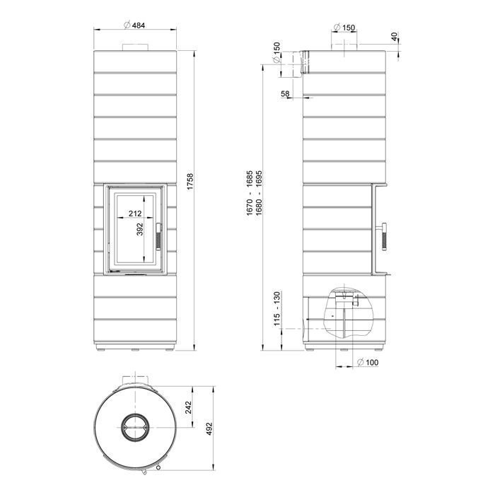 Gietijzeren accumulatiekachel Leda Colona – zwart – foto 3 | Bois Frabot